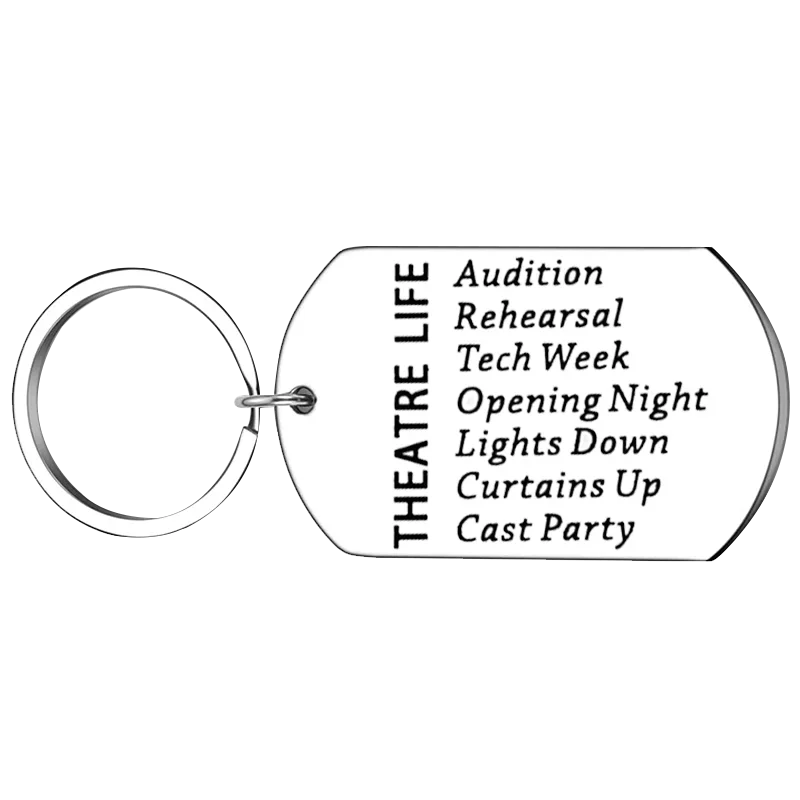 Musical Gift Keychain Theatre Drama Comedy Tragedy Key Rings