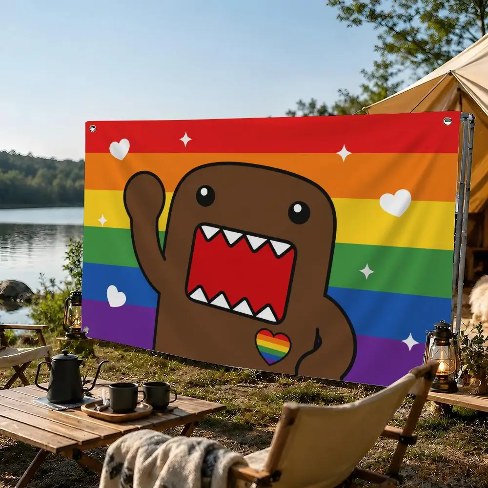 Anime Domo Kun Flags flag For Living Room Home Dorm Decor Wall Outdoor Camping Party Banner Gifts