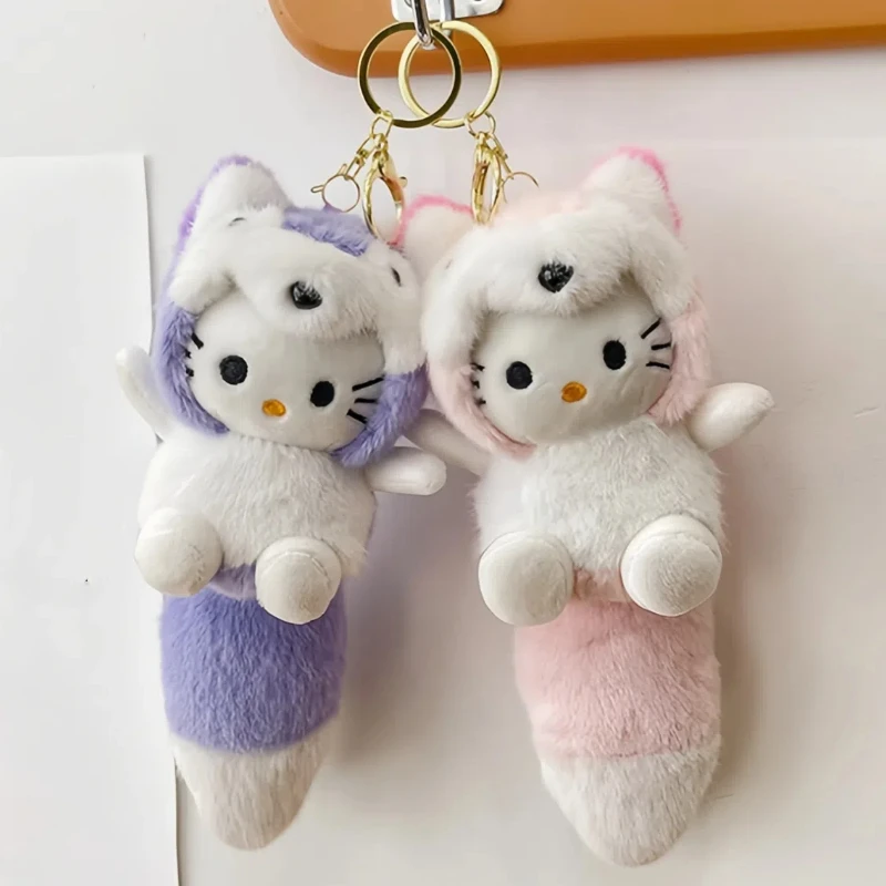 Nowy Pluszowy Brelok Kot Chłopcy Dziewczęca Torebka Śliczny Różowy Wisiorek Mała Panda Pluszowa Lalka Zawieszka do Samochodu Dekoracja Prezent Świąteczny dla Pary