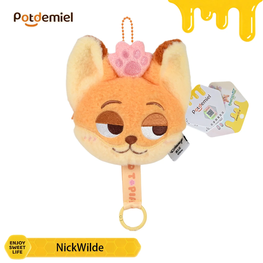 Potdemiel Disney Zootopia Nick Wilde Monedero de Peluche con Llavero, Muñeco Clásico de Detective, Colgante para Bolso, Anillo para Llaves, Figura de Regalo Festivo