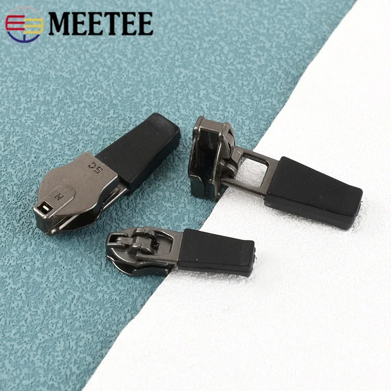 10/20/30/50Pcs Meetee 3# 5# Waterproof Nylon Zipper Slider Anti-loading Zips Head Coat Tent Reverse Zippers Pull Bag Accessories