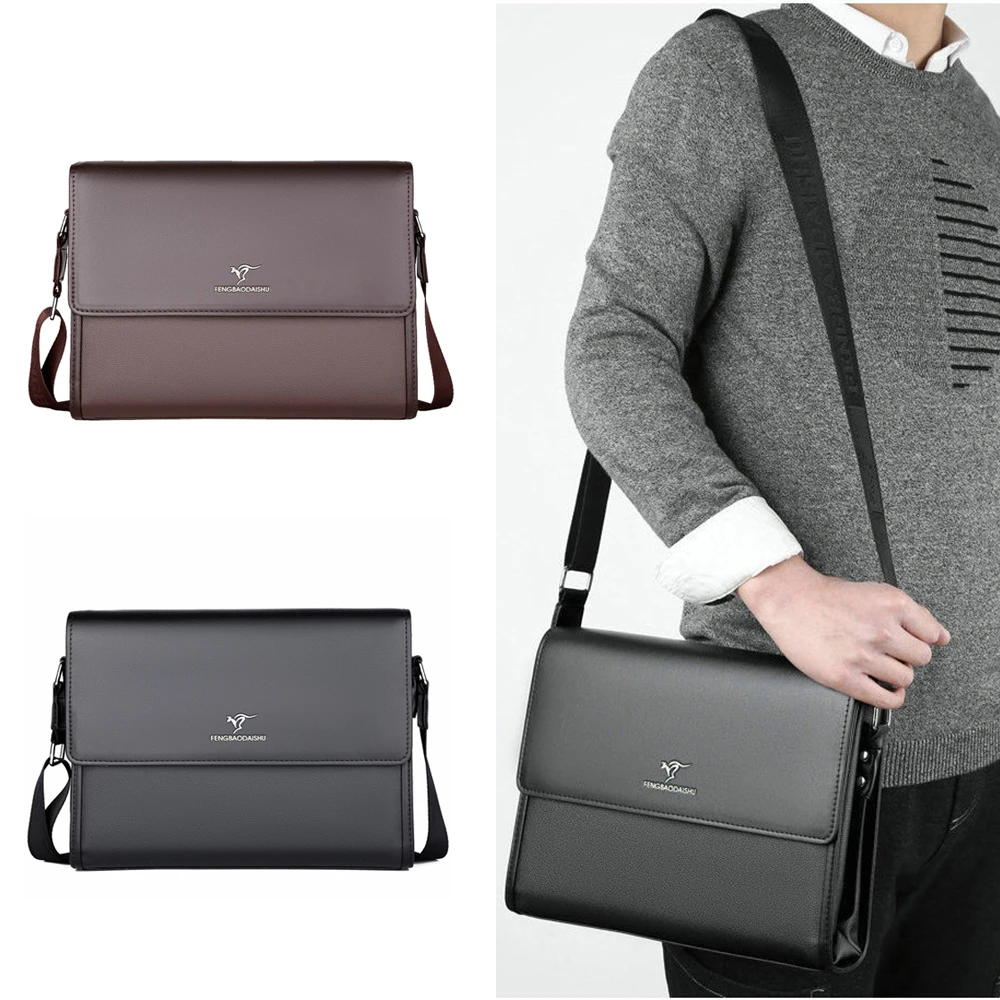 Valigette a tracolla da uomo in pelle PU Esecutives Designer Business Office A4 Portafoglio per iPad Borsa a tracolla laterale da uomo