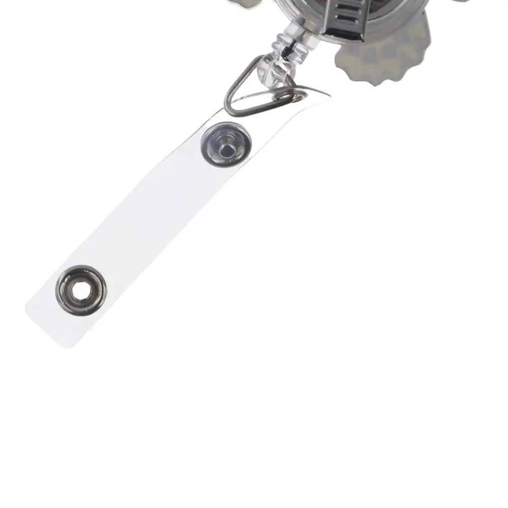 Quicksand Bead Butterfly Badge Holder 360 Rotate ID Card Clip Retractable Badge Reel Chest Card Work Card Easy Pull Buckle