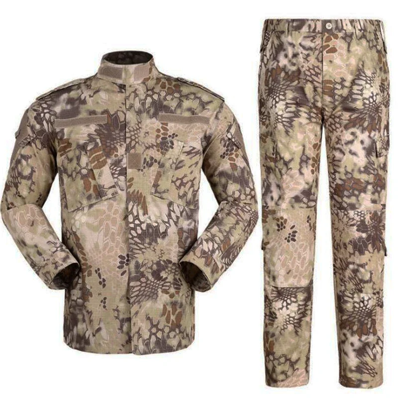 Camouflage Hunting Clothing Tactical Uniform Kryptek Highlander Men Combat BDU Suit Airsoft Sniper Battlefield Training Clothes