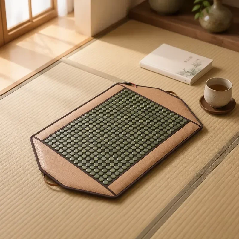 Natural jade far infrared heating massage mattress, meditation and prayer mat