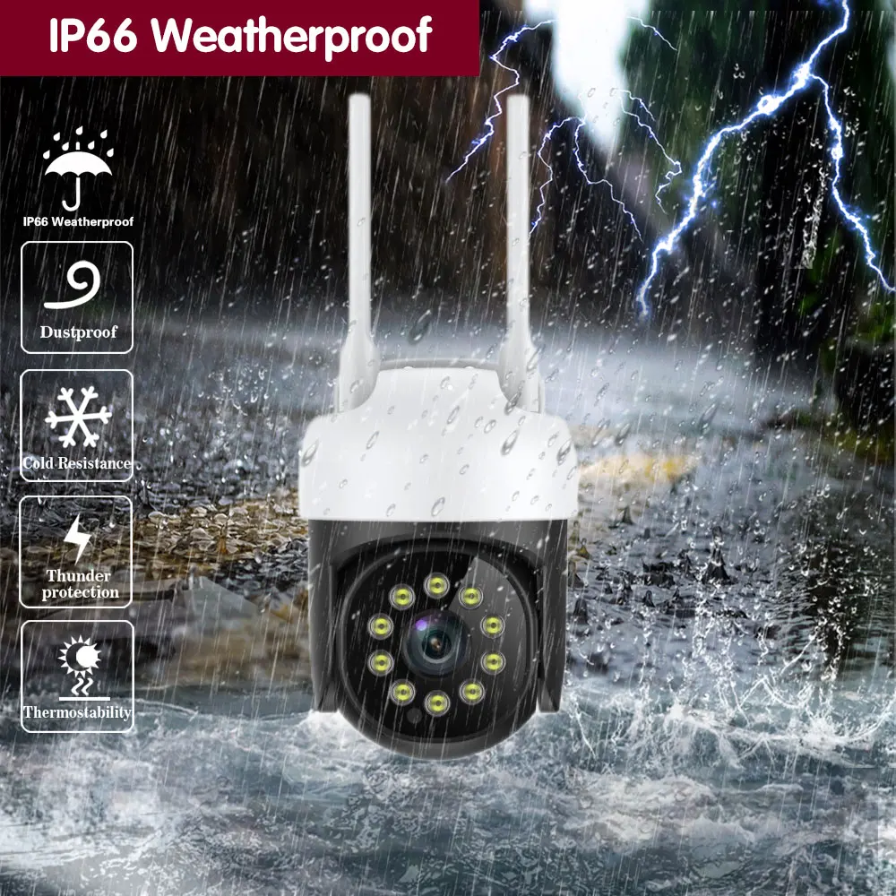 Smart Life 5MP Wifi PTZ IP Camera Auto Tracking Outdoor Tuya Color Night Vision Wireless CCTV Security Surveillance Camera Mini