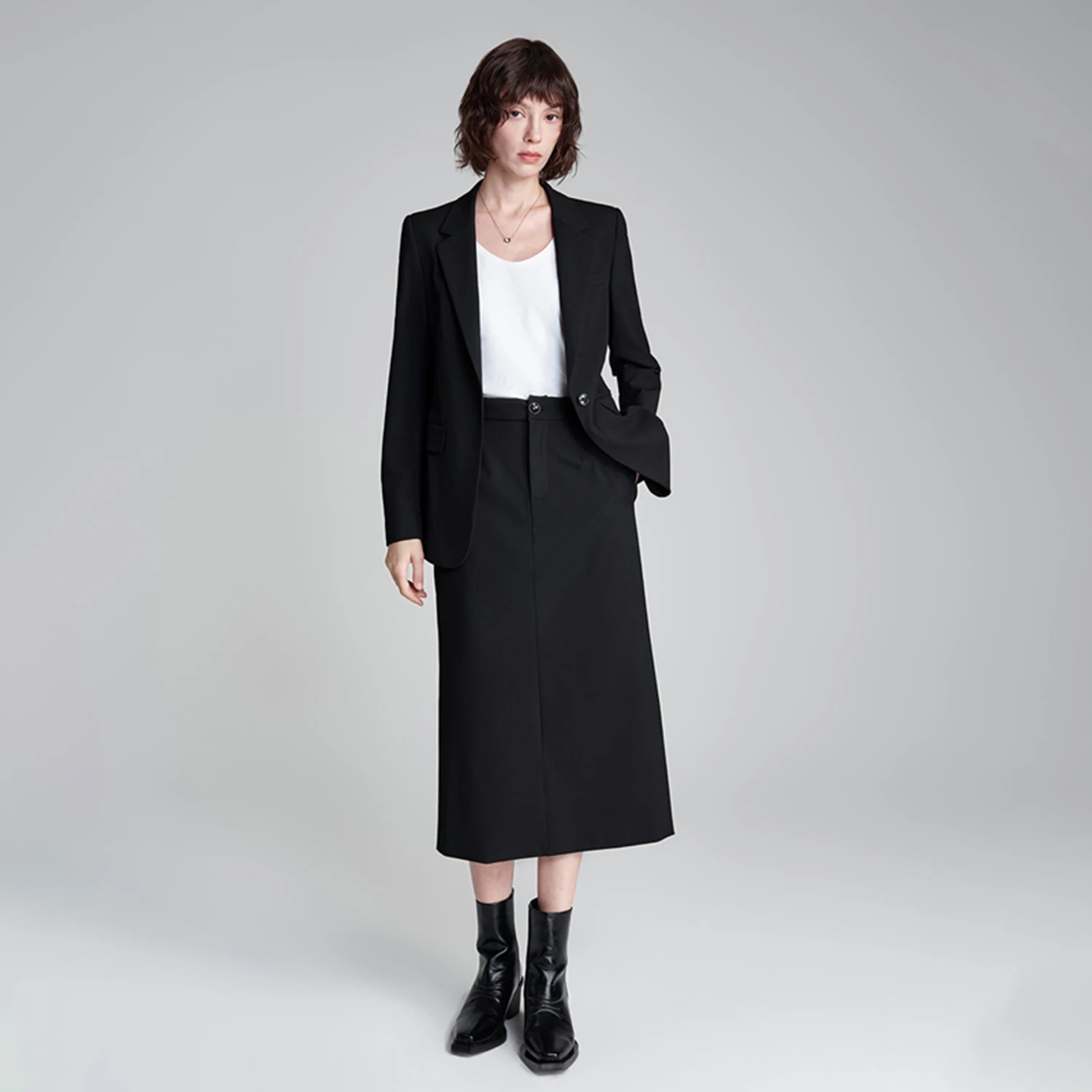 Allingentle Women's 2 Piece Set Classic Skirt Suit Fashion Women Suit Blazer for Office Daily Outfits Customize