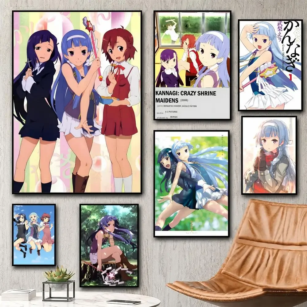 Aesthetic Wall Art Poster Trendy anime Kannagi: Crazy Shrine Maidens Poster for Bedroom Dorm Room Home Decor Large Wall Picture