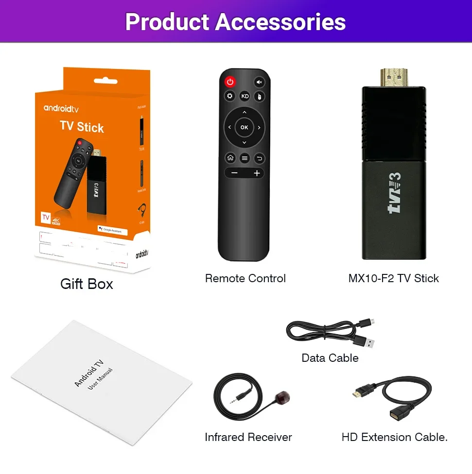 factory tvr3 tv stick android 13.0 4k hd 2g 16g tv box 2.4g wifi smart tv box media player tv receiver android tv stick tv98