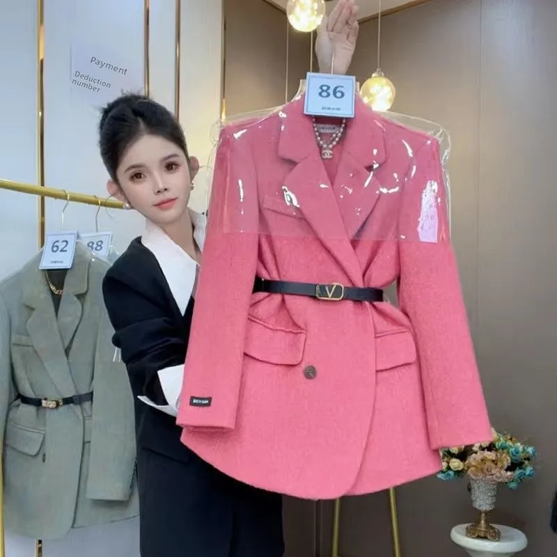 

Ограниченная серия, осенне-зимний модный костюм Jaet, элитный костюм из полиэфирного волокна в полоску с длинным светом