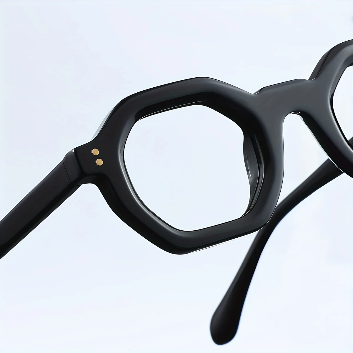 Glasses for Women Men |   Fytoo, Black Glasses, Hexagonal Glasses, Acetate Glasses, Full Rim Glasses, Ft1602-01