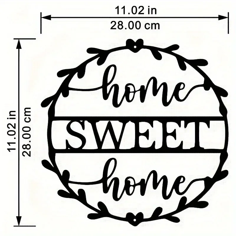 

Home Art Iron Wall Decor Sweet Home Logo, Gift Interior Home Bedroom Decoration Livingroom Decor Sticker Mural Background