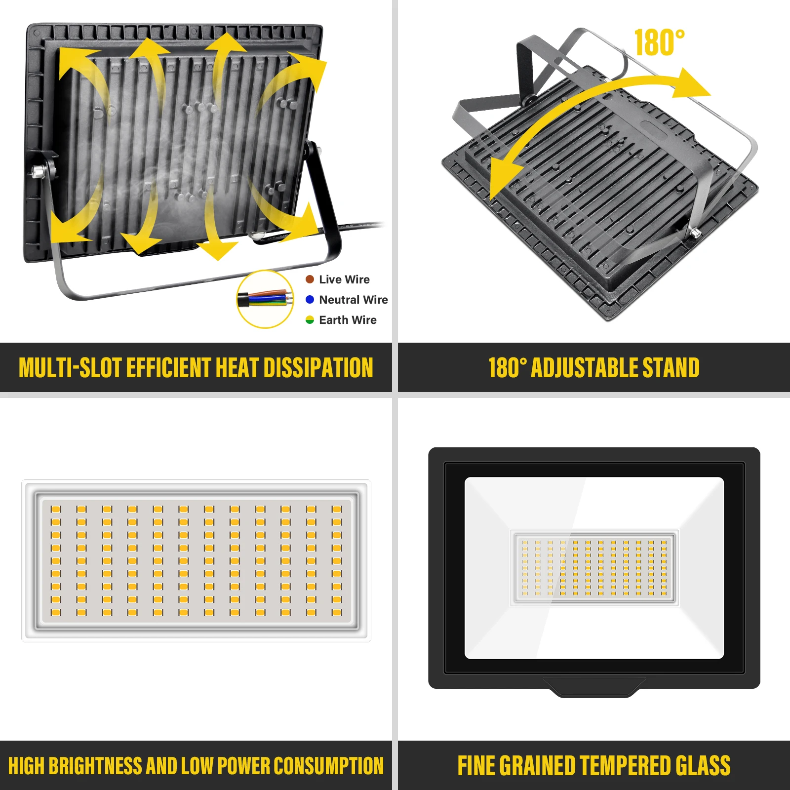 SKYWORLD 10W 20W 30W 50W 75W 100W 150W 200W LED Flood Light 110V 220V Floodlight Street Garden Wall Lamp Outdoor Lighting IP66