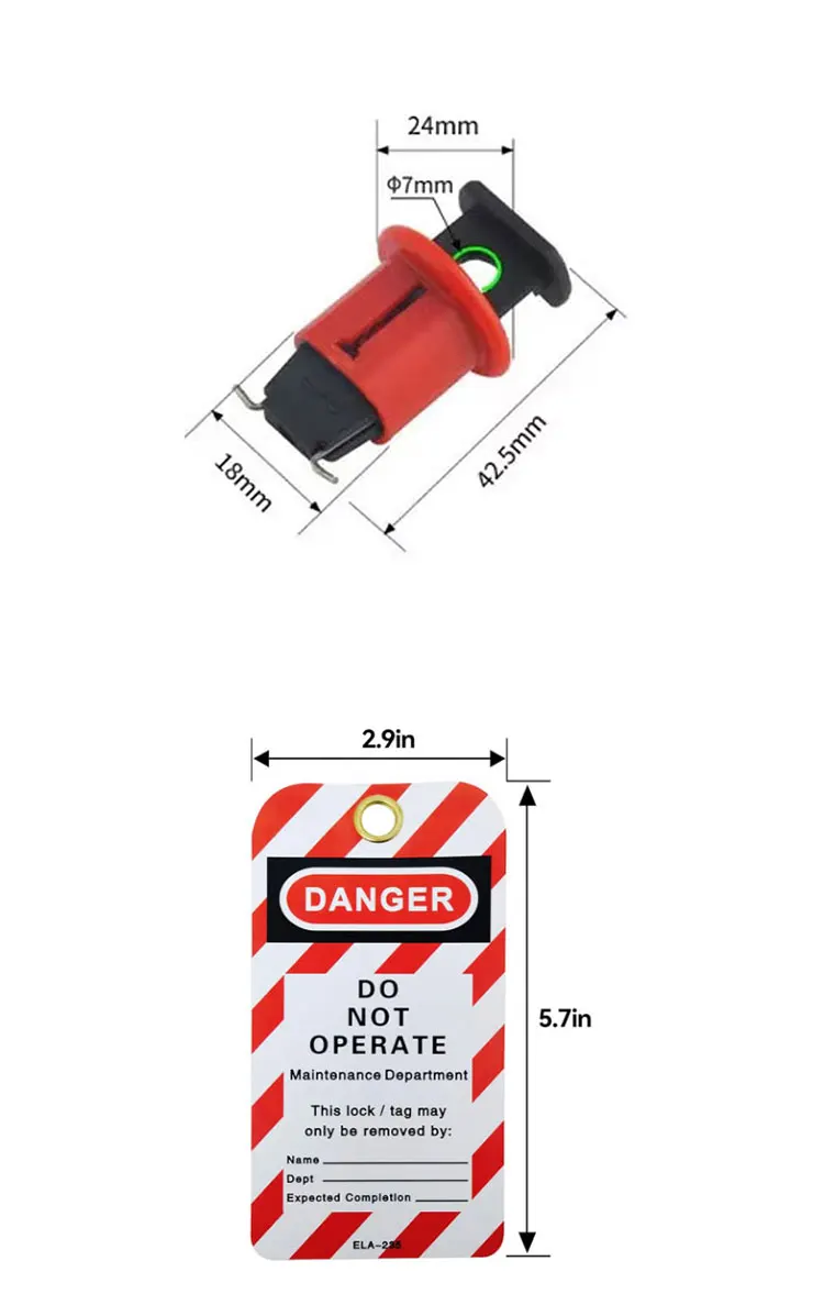 MCB Lockout Mini-Leistungsschalter-Sperre, elektrische Sicherheits-LOTO-Lockout-Tagout-Vorrichtung mit Sicherheitsvorhängeschloss & kostenlosem Warnschild – Detail 2