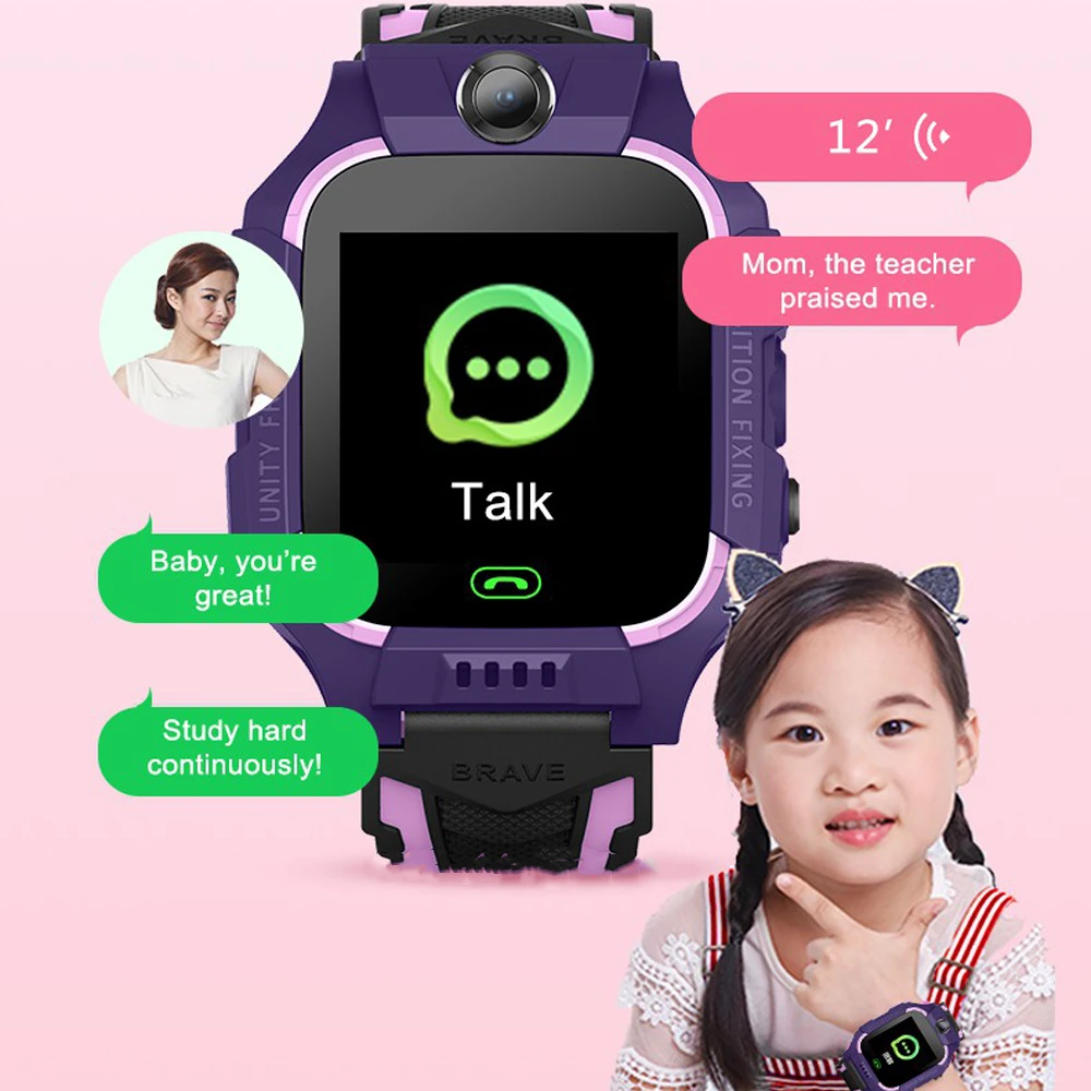 KGG Q19 Kids Smart Watch 2g Sim Card Smartwatch for Children Sos Call Phone Camera Voice Chat Photo Boy Girl Gift Color Screen