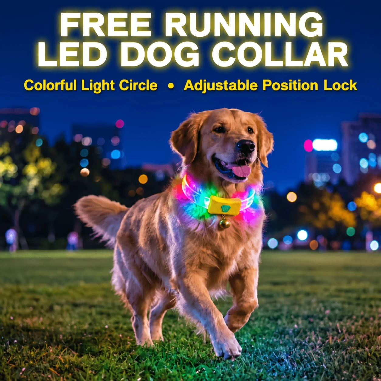 Rechargeable Glowing Pet Collar With Small Bell USB Charging Luminous Collar For Dogs And Cats Night