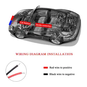 Stroboskopische Lichter der Motorradpolizei, 4 in 1, rot und blau, 12 V, drahtlose Fernbedienung, Blitznetzlicht, Notfall 8 Hauptverkauf Meriva Hecklaterne - №7