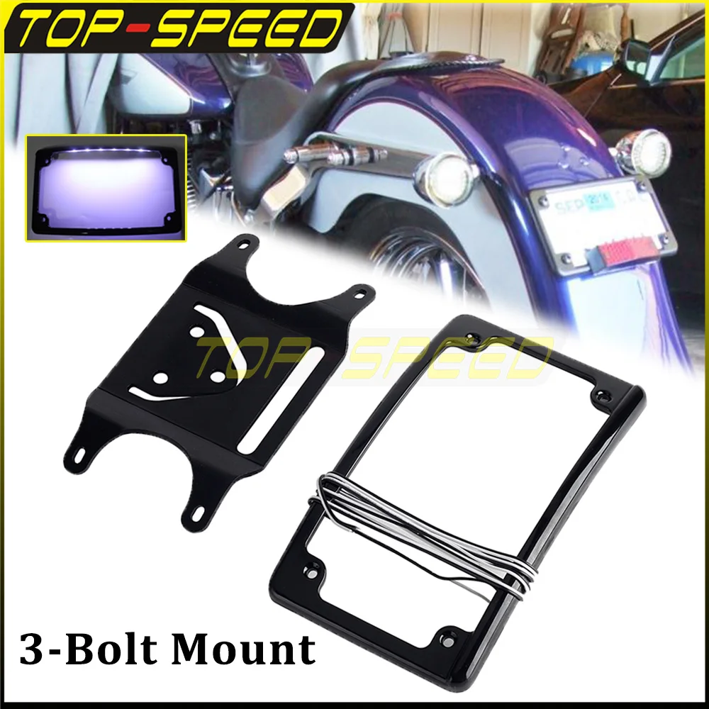 

Мотоциклетное крепление для номерного знака, кронштейн для перемещения, светодиодный задний фонарь Farme для Harley XL1200L R FXLR FXDB FXDC FXDL FXD