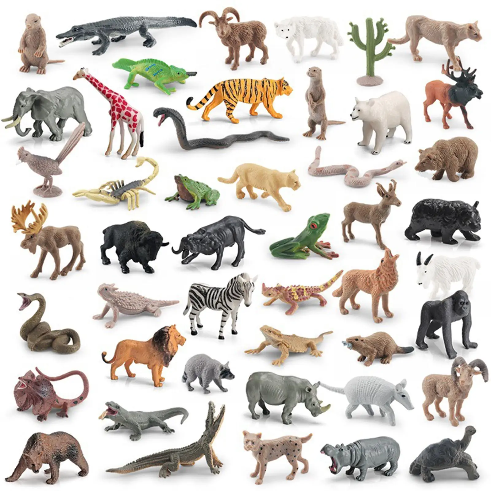 12Pcs Forest Wildlife Animals Figurines Playset Animals Figures Toys Educational Jungle Realistic for Cake Topper Holiday