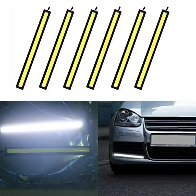 Impermeável LED Daytime Running Light, Lâmpada de Faixa, Atmosfera Car Light Source, Nevoeiro de Estacionamento, Bar, COB, DC 12V, 6X, 17cm, Novo