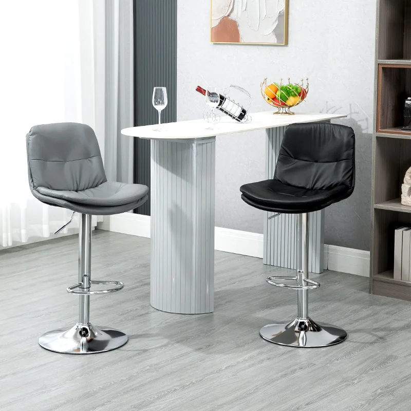 

European solid wood lifting bar chair backrest light luxury bar high chair bar stool rotating household simple high stool