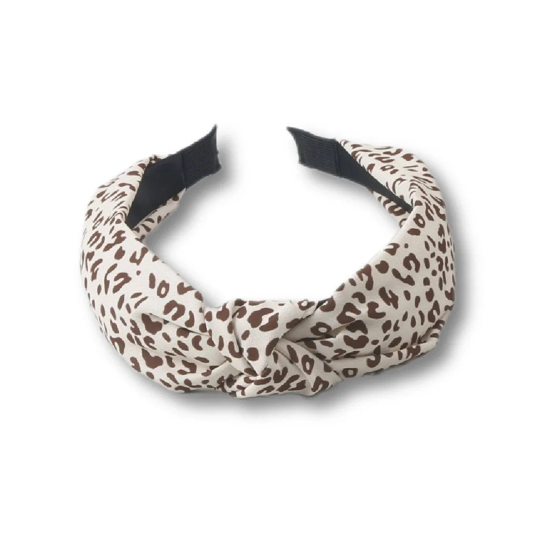 1PC Retro Leopard Breiten Rand Stoff Haarband Sommer Neue Kreuz Knoten Temperament Einfache Mode Stirnband – Detail 7