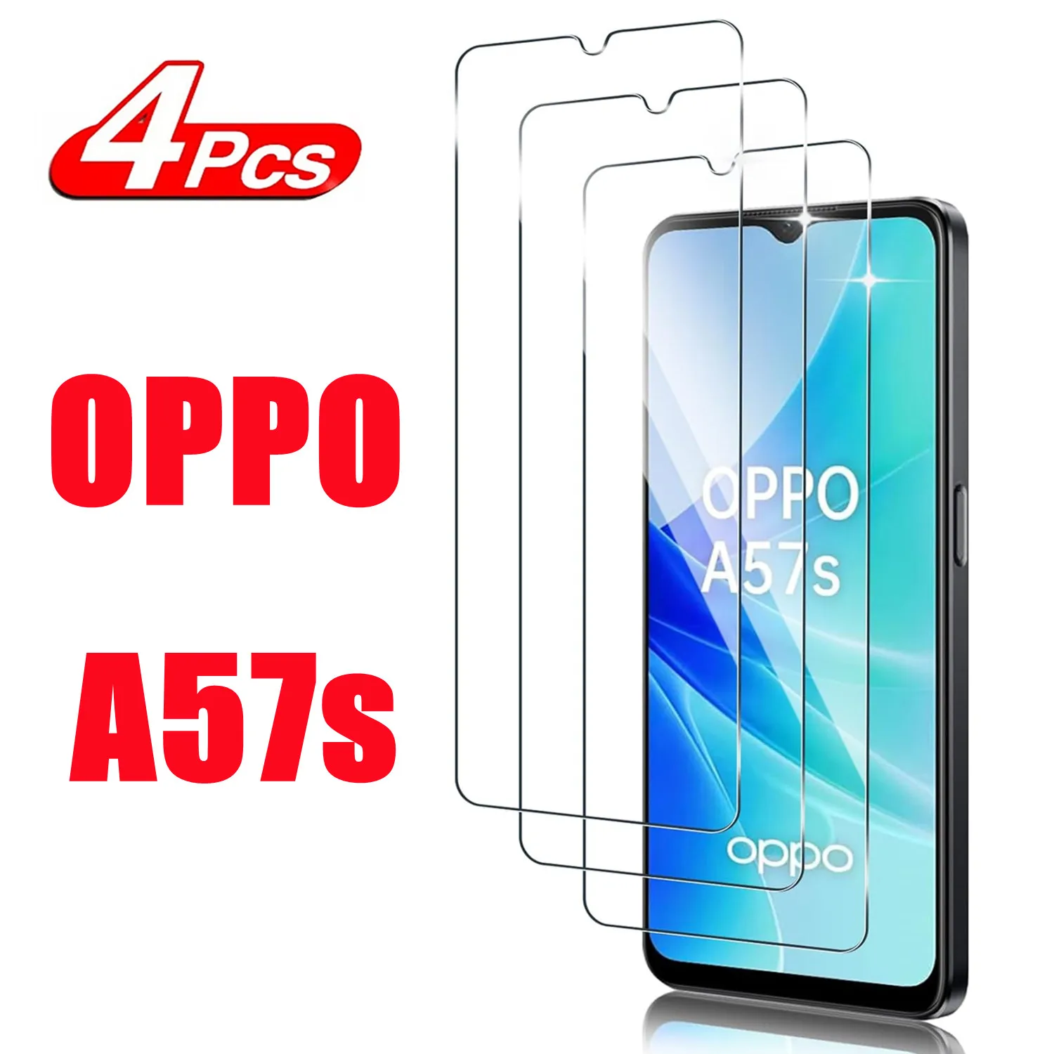 9H Protection Tempered Glass Film For OPPO A57S 2/4Pcs HD Screen Protector Glass