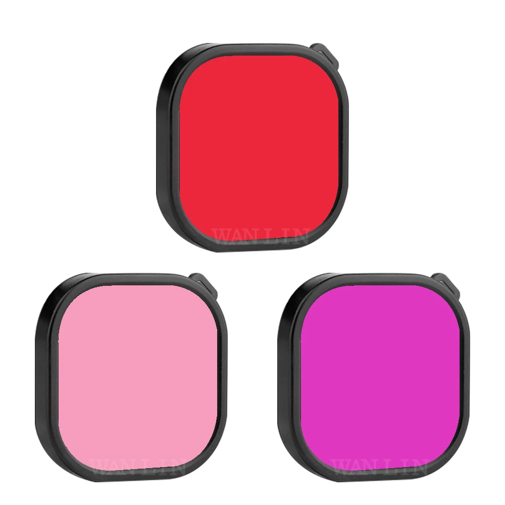 3pcs Diving Filter Red Pink Purple Lens Filters for WAN LIN Store Gopro 11 10 9 8 Waterproof Case