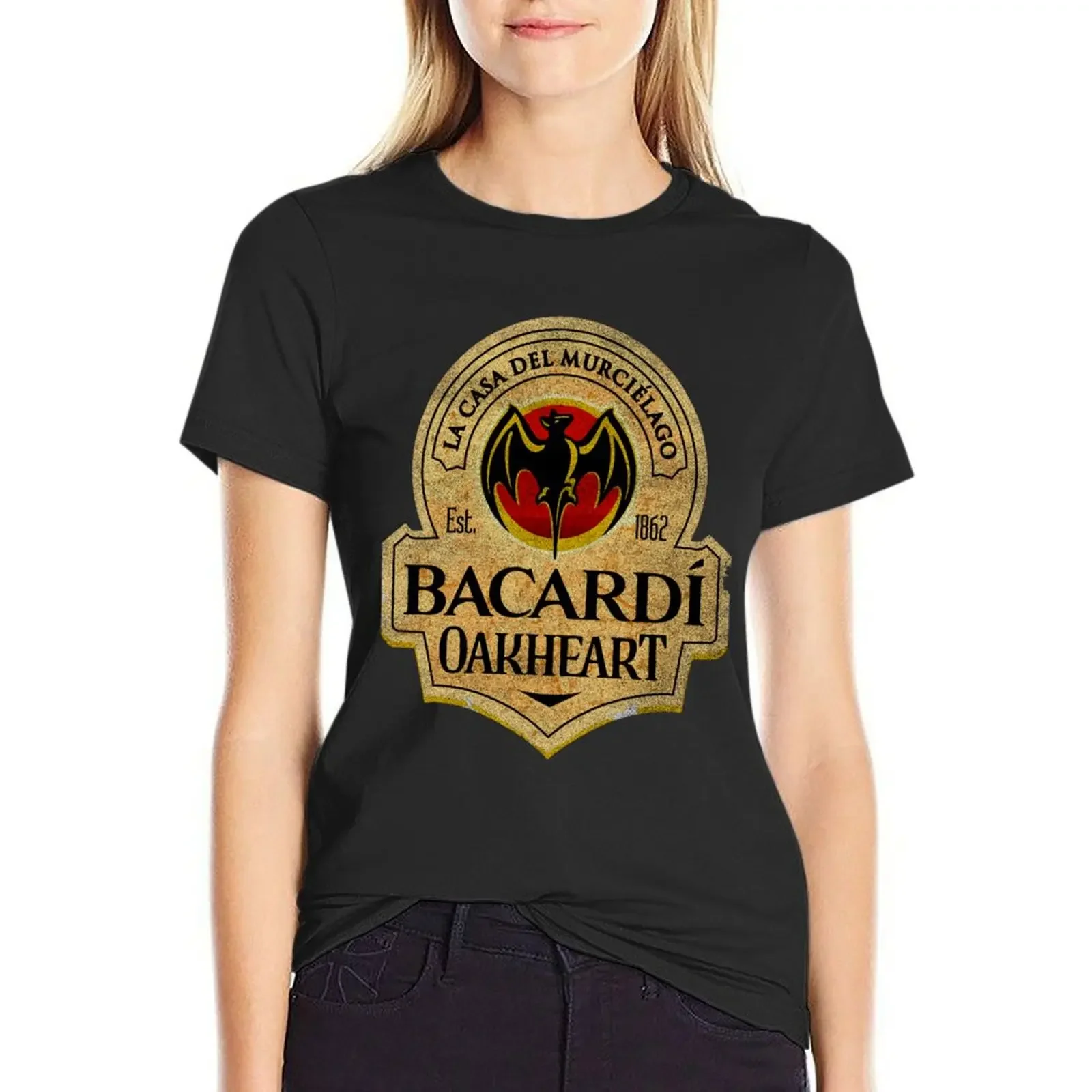 

Vintage Bacardi Oakheart Retro T-Shirt customs design your own summer clothes funnys korean fashion tshirts for Women