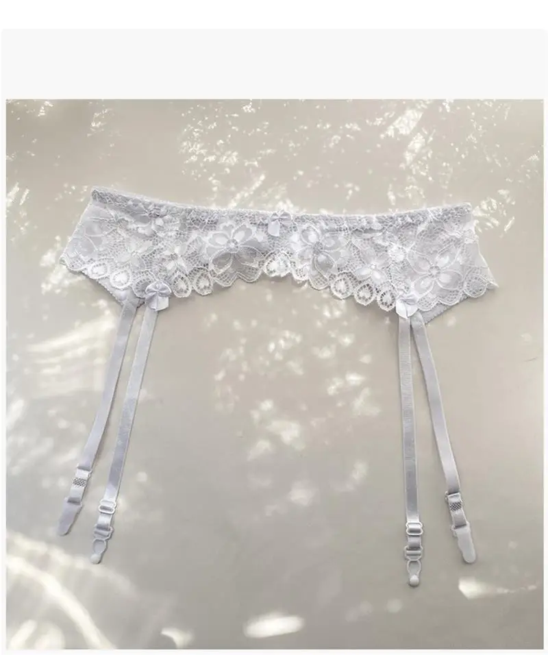 Medias ajustables con encaje, calcetines largos de tubo para mujer con banda en la cintura, clips antideslizantes para liguer...