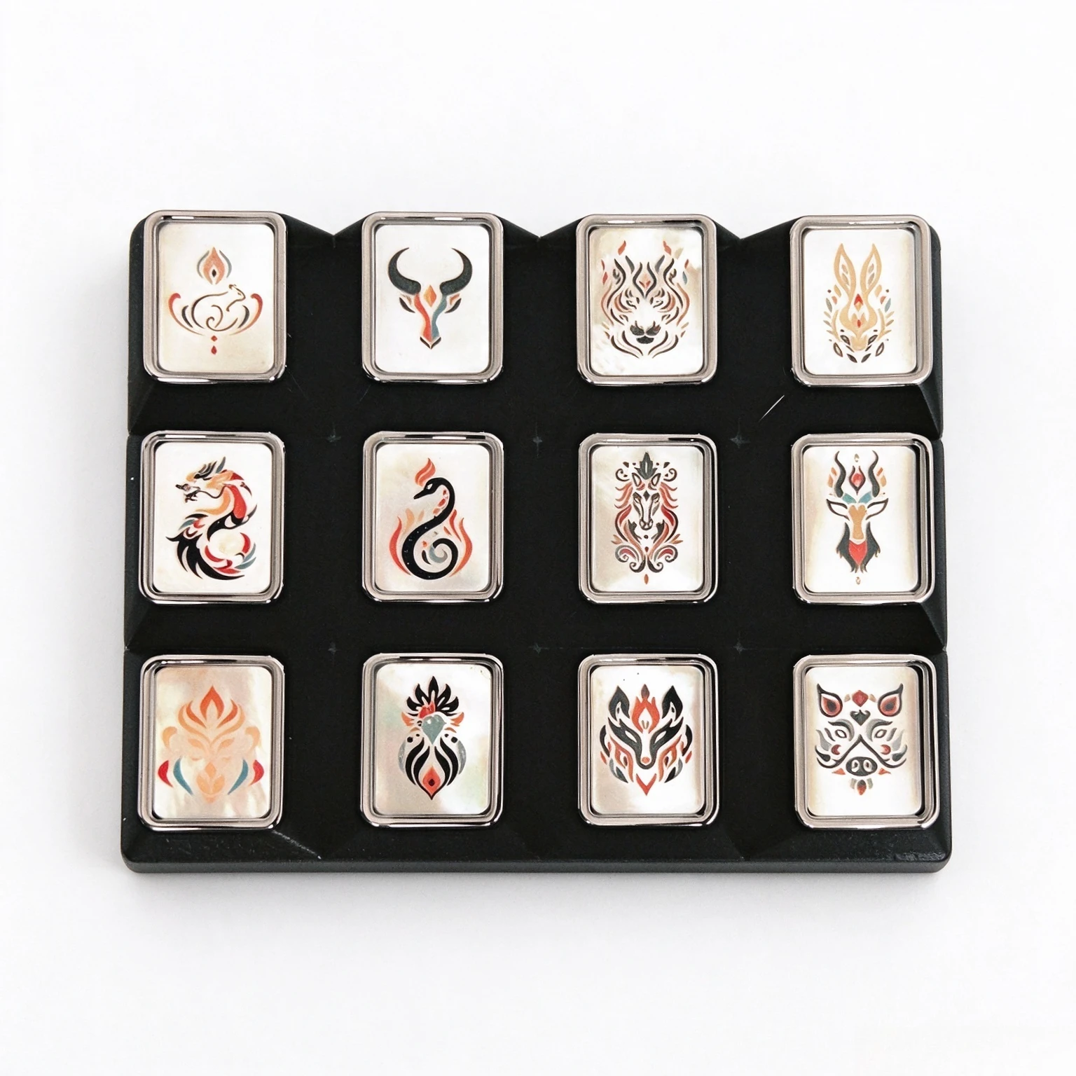 12 Zodiac Mother-of-Pearl Inlay Metal Artisan Keycap, Custom Single Replacement Key Cap Compatible with MX Switch Mechanical