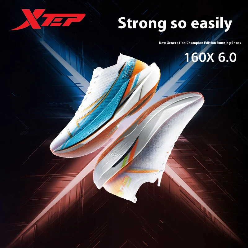 Xtep 160X 6.0 Running Shoes Professional Marathon PB Carbon Plate For Men 2024 Cushioning Shock Absorption Sneakers 976319110057