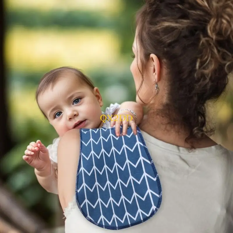 

QX2D Absorbent Cotton Shoulder Pad And Burp Cloth Set For Infants Gentle On Skin Reusable Nursing Accessory With Fun Designs