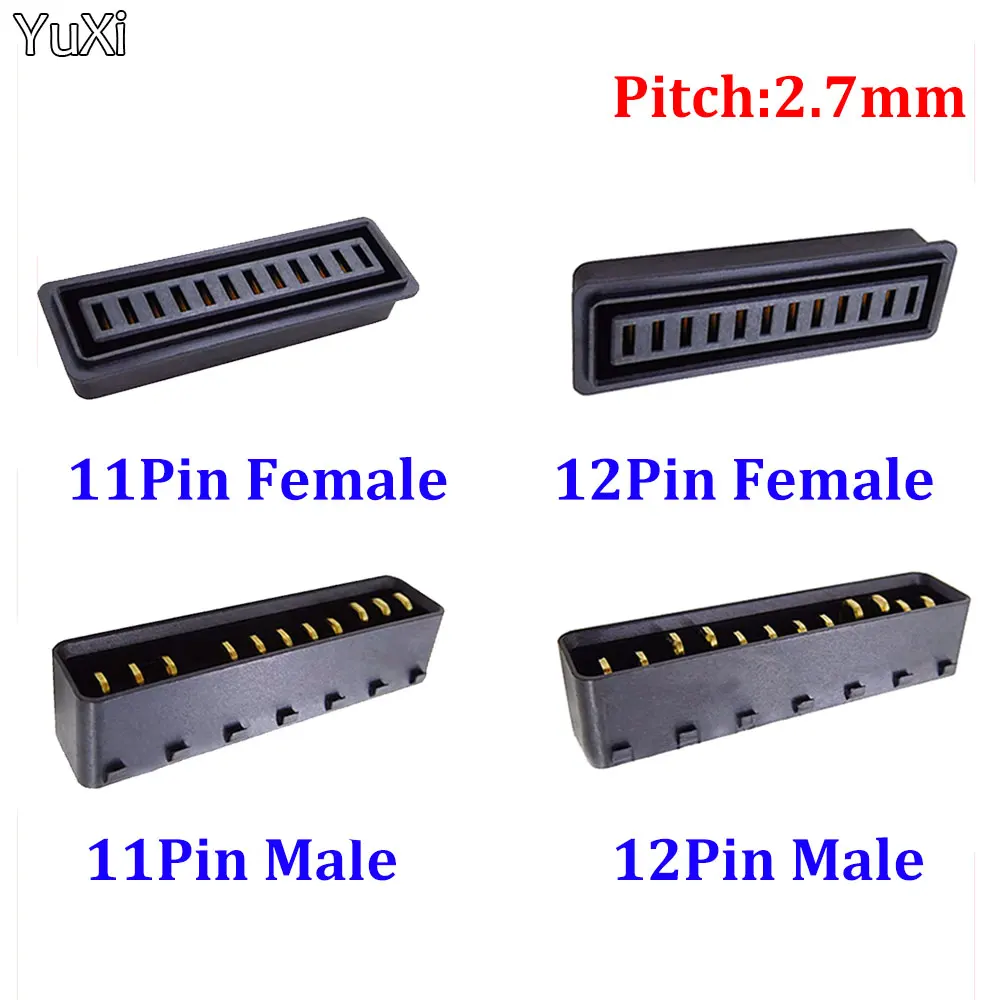 

YuXI 1PCS 100A 11Pin 12Pin For Drone Battery Connector Pitch 2.7mm Holder Clip Slot Contact Male Female plug TB50.55