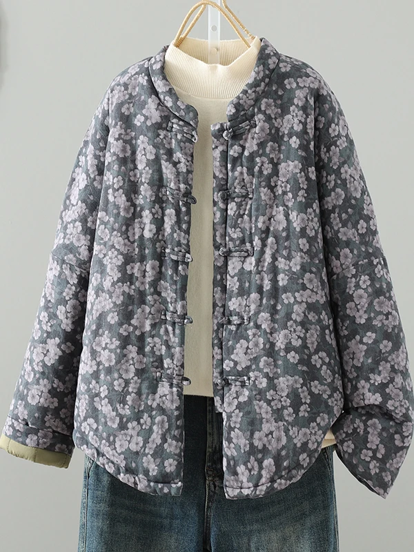 Thiened القطن Jaet ريترو Hanfu Sle العلامة التجارية الكبيرة القماش القديم زن القطن الكتان شتاء جديد وصول المرأة معطف Faion #2