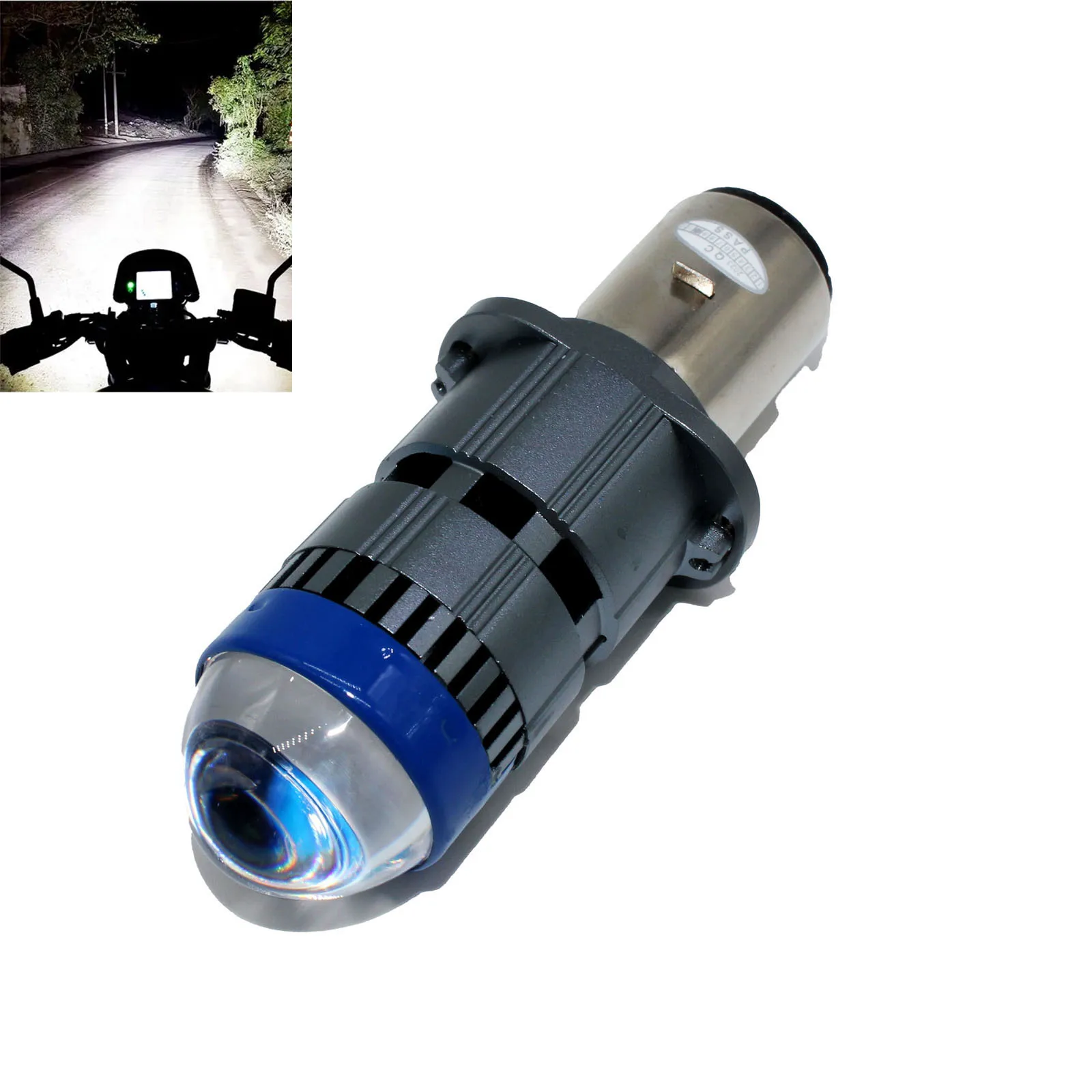 1PC BA20D H6 CSP LED Motorbike Headlight Bulb Hi/Lo Beam Lamp White AC/ DC 12V 6000lm