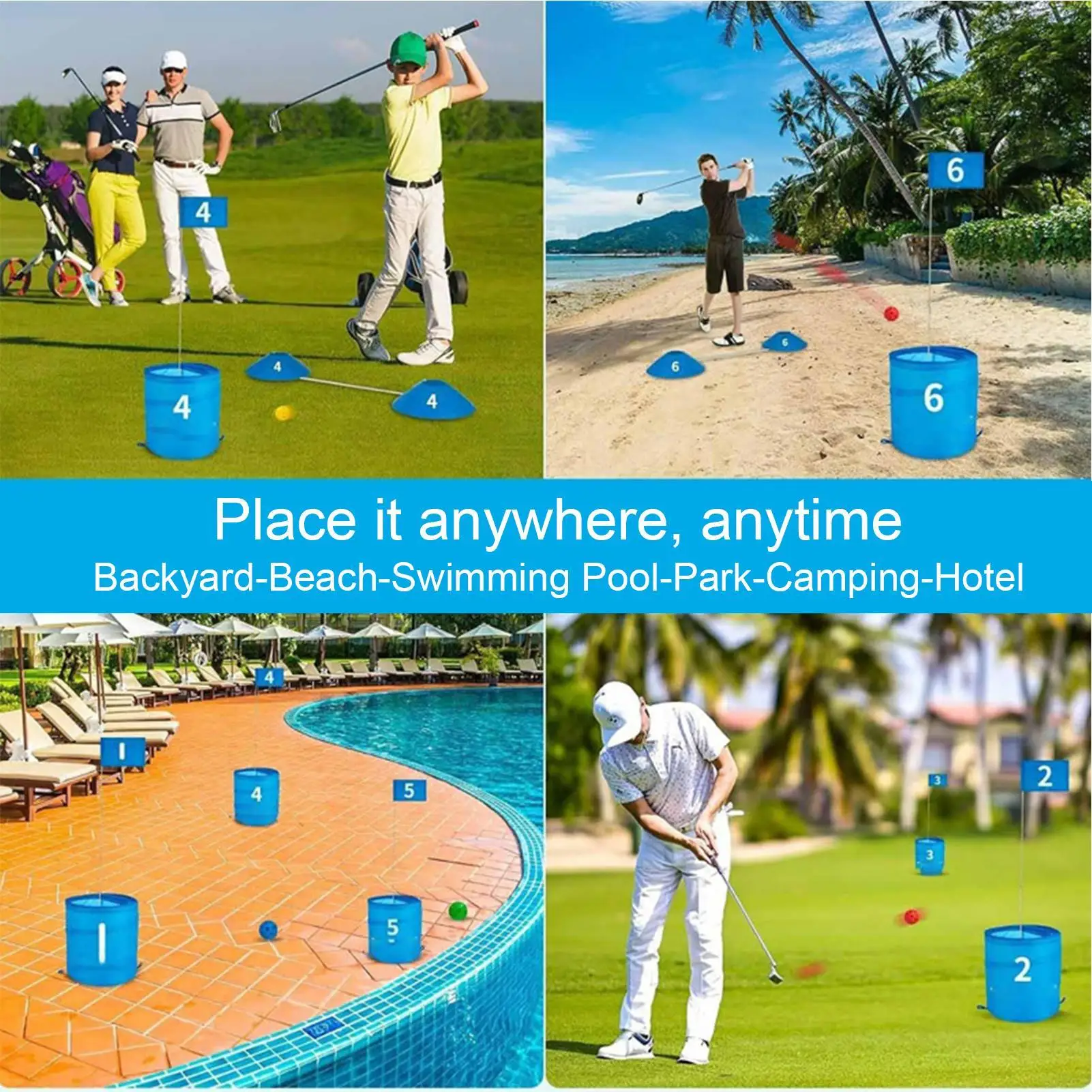

Портативное ведро для хранения игр в гольф, складное ведро для игры в гольф, органайзер для мячей, спортивное оборудование для лужайки, парка, пляжа