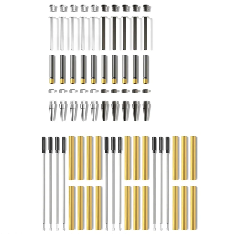 A76X-Turning Supplies Pen Kits For Woodturning 10Pack Premium Titanium-Slimline Rollerball Twist Set Lathe Turning Accessories