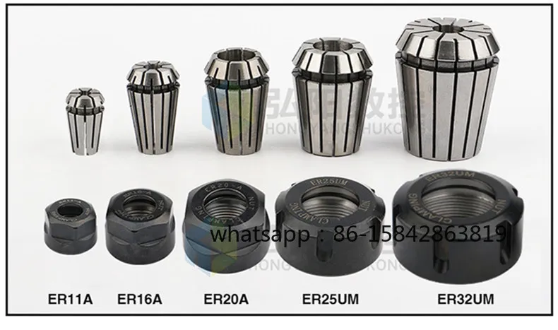 Engraving Machine Spindle Chuck Clamp Spring Er Lock Nozzle ER20 Chuck High Elastic Nut Motor Clamp Comes in A Set of Two