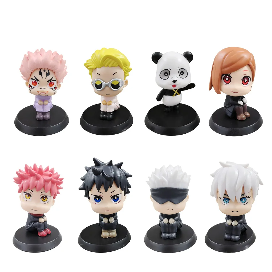 Anime Jujutsu Kaisen Figure Itadori Yuji Gojo Satori Fushiguro Megumi Kugisaki Kawaii Toy Car Decoration PVC Model ChristmasGift