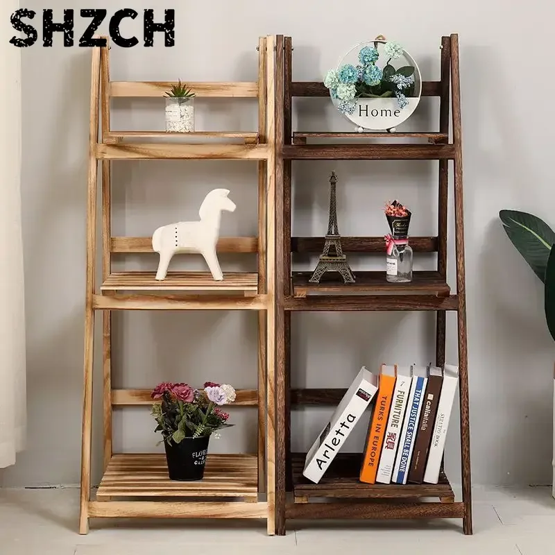 Solid Wood Folding Multi-layer Succulent Plant Rack Storage Rack Balcony Living Room Shoe ,Flower ,Book Rack Retro