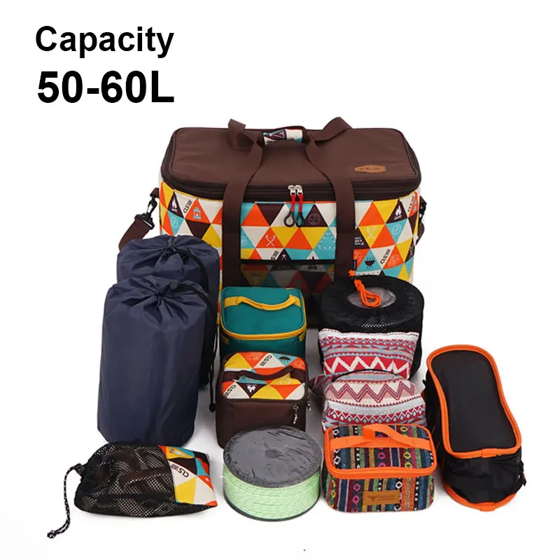 Imagem -06 - Outdoor Camping Storage Bolsa Bolsas de Piquenique de Grande Capacidade Altura Ajustável Handheld ou Ombro Mochila Wjt006