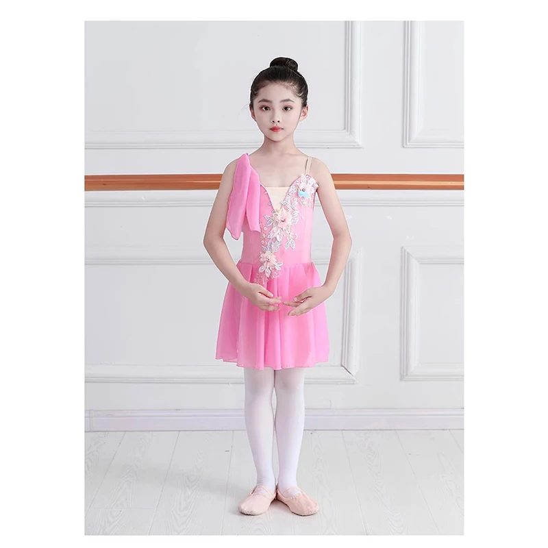 Vestito da balletto per bambini vestito da balletto classico in Chiffon bianco blu rosa per bambini vestito da fionda cinese di danza moderna