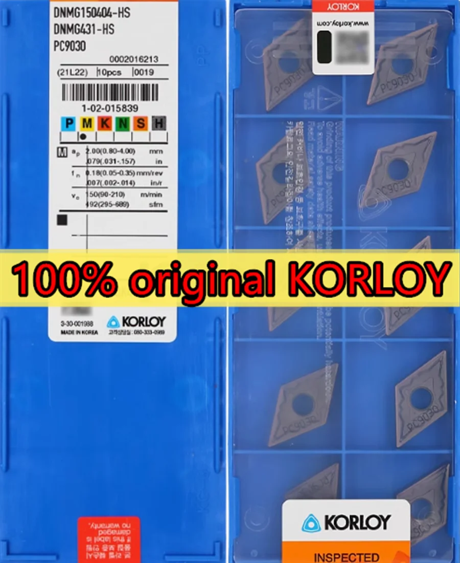 DNMG150404-HS DNMG150408-HS DNMG150604-HS DNMG150608 -HS PC9030 100% original KORLOY Carbide insert