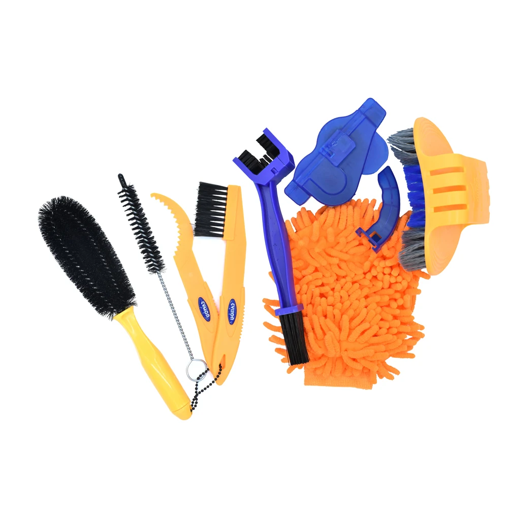 ZK30 Bike Cleaning Kit Bicycle Cycling Chain Cleaner Scrubber Brushes Mountain Bike Wash Tool Set Bicycle Repair Accessories