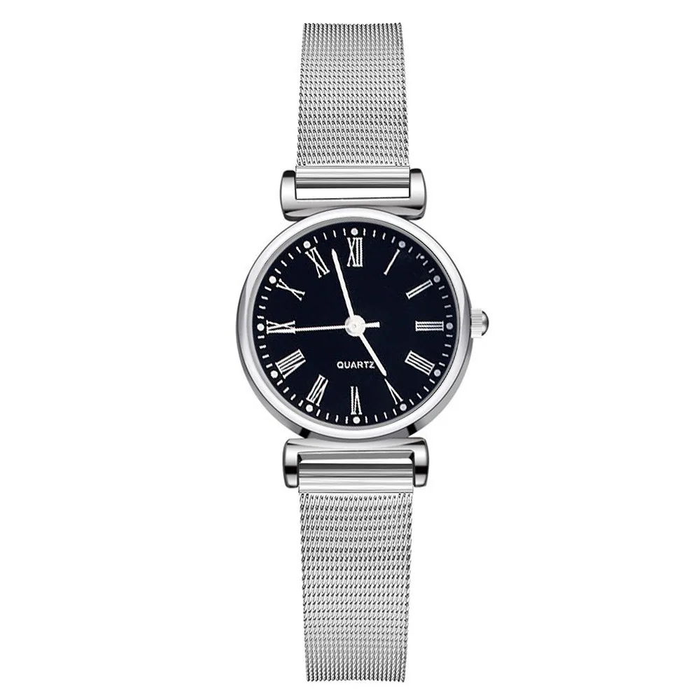 New Round Watches Adjustable Strap Mesh Belt Wristwatches Luxury Quartz Watch Gifts