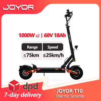 JOYOR T10 Electric Scooter for Adults Dual 1000W Motor 10 inch Folding E-Scooter with 60V 18Ah Battery