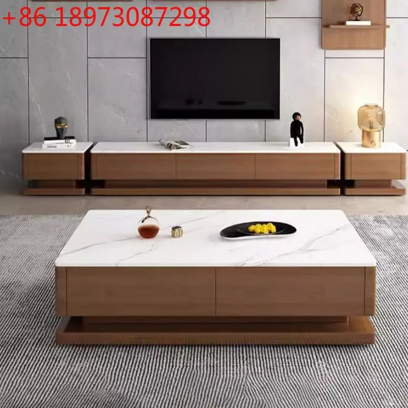 

Журнальный столик из цельного дерева в среднем стиле, гостиная, маленькая квартира, ретро, домашний ТВ-шкаф, комбинация