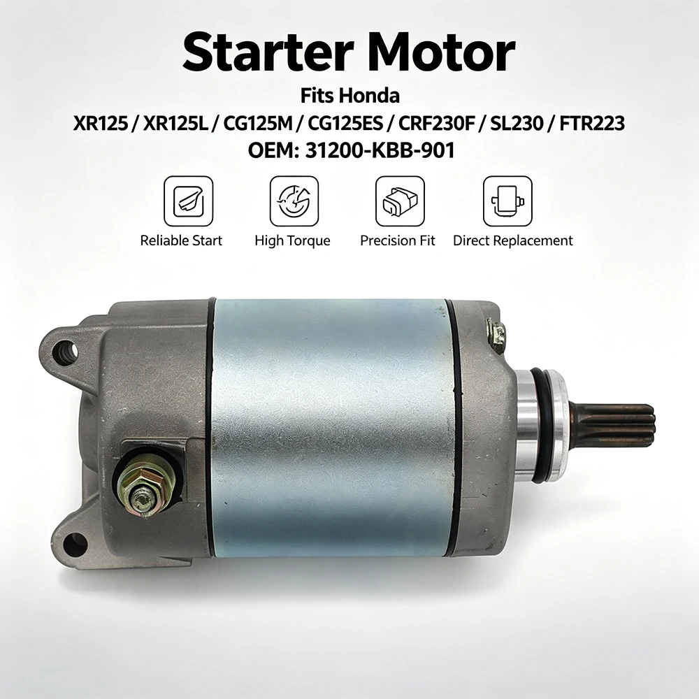 Starter Motor For Honda XR125 XR125L CG125M CG125ES CRF230F SL230 FTR223 2003-2008 31200-KBB-901 Moto Accessories