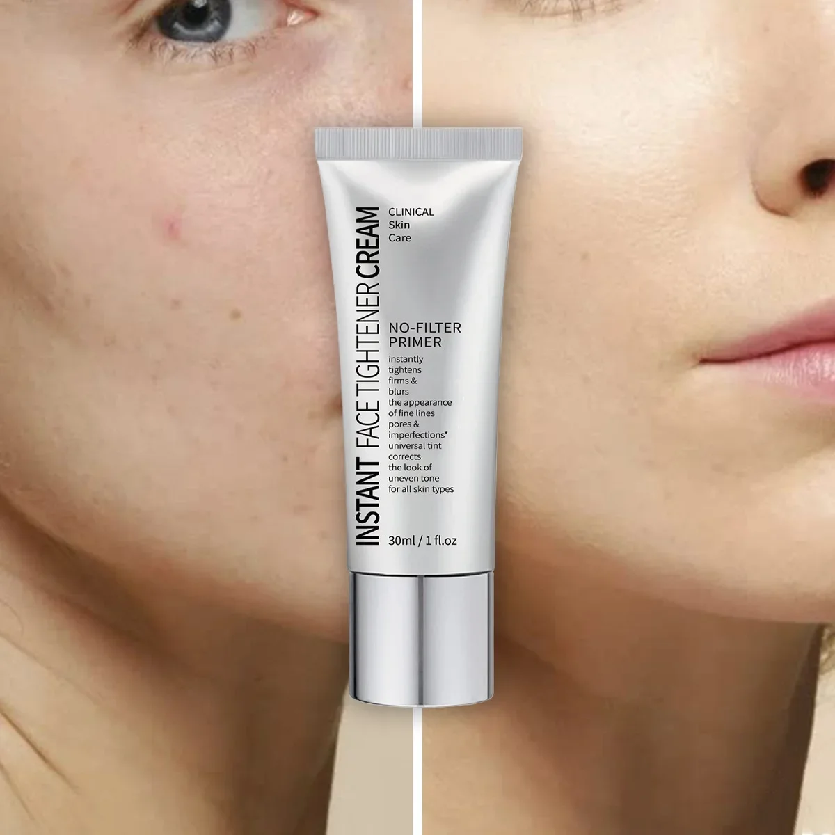 Correcteur naturel pour le visage, apprêt sans filtre, raffermit instantanément, crème de maquillage, contrôle de l'huile, Isolation de la peau uniforme